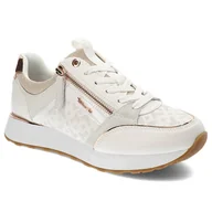 Sneakersy damskie - Białe Sneakersy Tamaris Stylowe Półbuty Damskie - miniaturka - grafika 1
