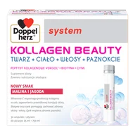 Włosy, skóra, paznokcie - Doppelherz System Kollagen Beauty, smak malina i jagoda, 25 ml x 30 ampułek - miniaturka - grafika 1
