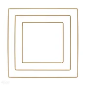 Wyposażenie pokoiku dziecięcego - Obręcz metalowa, kwadrat, złota, 3 szt. - miniaturka - grafika 1