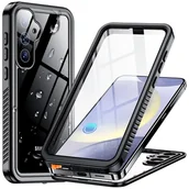 Etui i futerały do telefonów - Etui do Samsung Galaxy S24+ Plus Pancerne wodoodporne IP68 360 Armor Case wbudowana szybka Alogy czarne - miniaturka - grafika 1