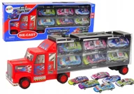 Zabawki zdalnie sterowane - Zestaw Ciężarówka Transportowa Auta Wyścigowe 12szt. - miniaturka - grafika 1