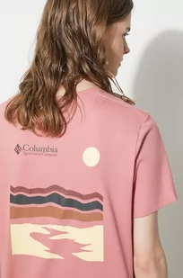 Columbia t-shirt bawełniany Boundless Beauty damski kolor różowy 2036581 - Koszulki sportowe damskie - miniaturka - grafika 1