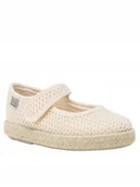 Buty dla dziewczynek - GIOSEPPO AŻUROWE PÓŁBUTY DZIECIĘCE Z PASKIEM BEŻOWE 20 6AA - miniaturka - grafika 1