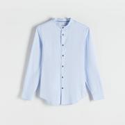Koszule męskie - Reserved - Koszula slim ze stójką - Niebieski - miniaturka - grafika 1