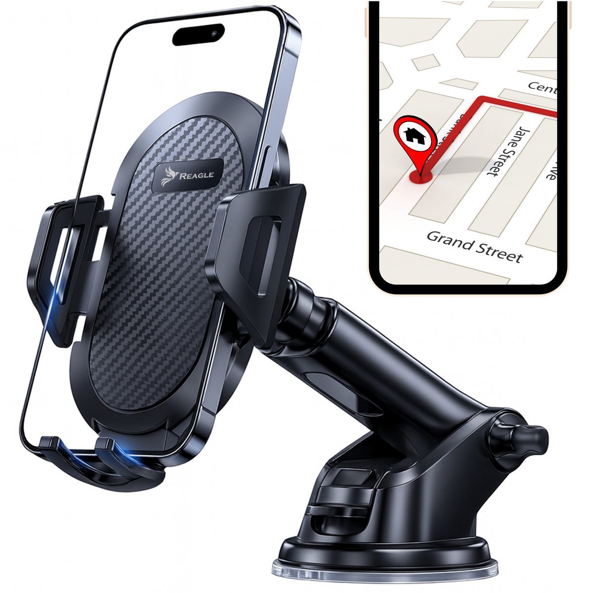 UCHWYT DO SAMOCHODU NA TELEFON SZYBĘ DESKĘ KOKPIT SAMOCHODOWY HOLDER 360° REAGLE
