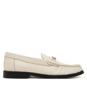 Półbuty damskie - Półbuty Tommy Hilfiger Soft Leather Horsebit Loafer FW0FW08414 Écru - miniaturka - grafika 1