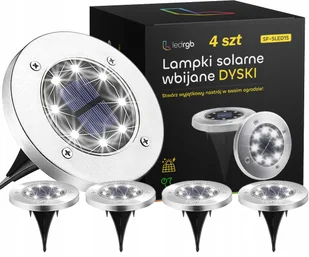 LAMPKI SOLARNE LED ŚWIECĄCY DYSK x4 OGRODOWE WBIJANE GRUNTOWE Z CZUJNIKIEM - Lampy ogrodowe LAMPKI SOLARNE LED ŚWIECĄCY DYSK x4 OGRODOWE WBIJANE GRUNTOWE Z CZUJNIKIEM - Lampy ogrodowe - miniaturka - grafika 1