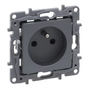 Legrand Gniazdo pojedyncze Niloe Selection 762196 z uziemieniem płaskie 16A 250V~ + USB typ C w plakietce z przesłoną zaciski automatyczne aluminium - Gniazdka elektryczne - miniaturka - grafika 1