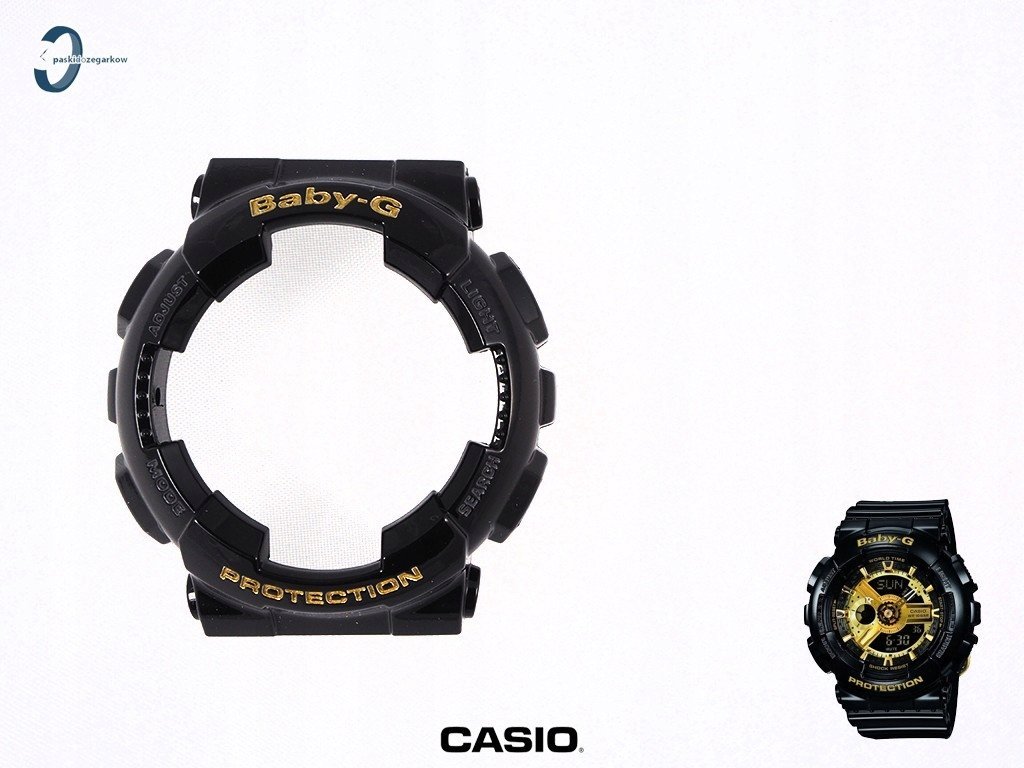Bezel Casio BA-110 BA-110-1A czarny połysk złote napisy oryginał