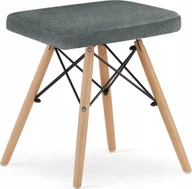 Taborety i hokery - Leobert Taboret WERK - szary materiał / nogi naturalne x 1 - miniaturka - grafika 1