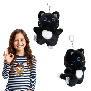 Brelok Pluszowy Czarny Kot KOTEK NOEMI maskotka Captain Mike - Maskotki i pluszaki - miniaturka - grafika 1