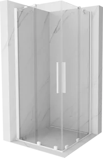Mexen Velar Duo kabina prysznicowa rozsuwana 100x100 cm, transparent, biała - 871-100-100-02-20 - Kabiny prysznicowe - miniaturka - grafika 1