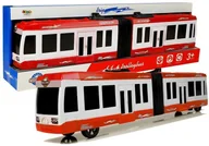 Samochody i pojazdy dla dzieci - Autobus Przegubowy z Napędem Frykcyjnym Czerwony LEAN Toys - miniaturka - grafika 1