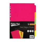 Przekładki do segregatorów - Przekładki do segregatora A4 5 blocz. neon PUKKA - miniaturka - grafika 1