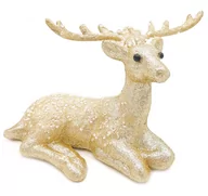 Ozdoby bożonarodzeniowe - Renifer Ozdobny Brokatowy Jelonek Złoty Figurka 22Cm - miniaturka - grafika 1