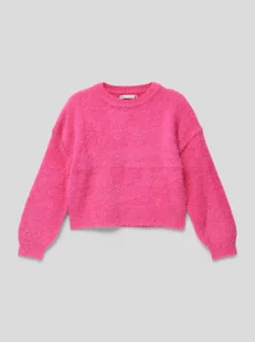 Sweter z dzianiny z okrągłym dekoltem - Swetry dla dziewczynek - miniaturka - grafika 1