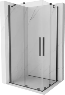 Mexen Velar Duo kabina prysznicowa rozsuwana 100x90 cm, transparent, gun gray szczotkowana - 871-100-090-02-66 - Kabiny prysznicowe - miniaturka - grafika 1