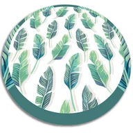 Dywany - Dywan okrągły winylowy do domu okrągła tropikalne liście fi50 cm - miniaturka - grafika 1