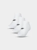 Skarpetki damskie - 4F Skarpety casual przed kostkę (3-pack) damskie - białe 39-42 - miniaturka - grafika 1