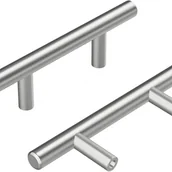 Zawiasy, okucia i inne akcesoria - Uchwyty rurowe okrągłe do szafek, drzwi i szuflad, rozstaw otworów 64 mm, srebrne, 2 sztuki - miniaturka - grafika 1