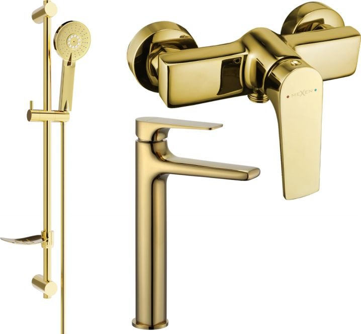 Mexen Lynx DF40 zestaw prysznicowy, złoty - 745914DF40-50
