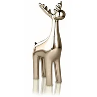 Ozdoby bożonarodzeniowe - Figurka ceramiczna Renifer złoty 16 cm - miniaturka - grafika 1