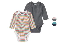 Body dla niemowląt - lupilu® Body niemowlęce z długim rękawem z bawełny organicznej, 2 sztuki - miniaturka - grafika 1