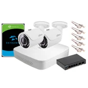 Zestawy do monitoringu - Zestaw monitoringu IP Dahua NVR 1TB 2 kamery tubowe 2MPx - miniaturka - grafika 1