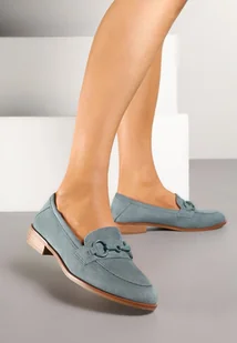 Zielone Mokasyny Vices ze Skórzaną Wkładką i Ozdobną Aplikacją Delainora - Mokasyny damskie - miniaturka - grafika 1