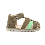 Buty dla dziewczynek - Sandały dziecięce Kickers NONOPI KAKI VERT - miniaturka - grafika 1