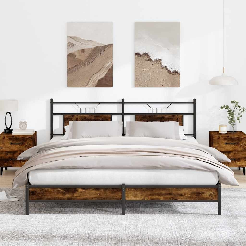 vidaXL Rama łóżka bez materaca dąb wędzony 160x200cm drewno klejone