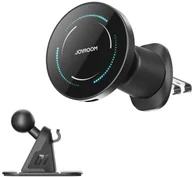 Uchwyty samochodowe do telefonów - Uchwyt samochodowy Joyroom JR-ZS502 kompatybilny z MagSafe z ładowarką indukcyjną na kratkę nawiewu/deskę rozdzielczą - czarny - miniaturka - grafika 1