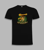 Koszulki męskie - T-shirt męski Na grzyby kurka Czarny L - miniaturka - grafika 1