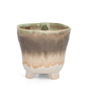 Donica Osłonka Ceramiczna Katia 11X11X10 Kremowa X2 - Donice - miniaturka - grafika 1