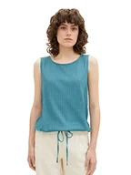 Koszulki i topy damskie - TOM TAILOR Damski 1036892 Top, 32056-Petrol Green Thin Stripe, XS, 32056 - Petrol Green Thin Stripe, XS - miniaturka - grafika 1