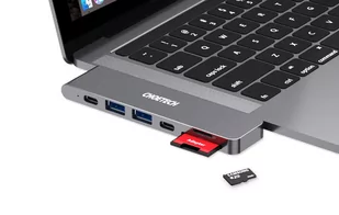 Stacja dokująca Choetech HUB-M14 do Macbook Pro, 7-in-2 USB-C, Thunderbolt 3  (srebrna) - Ładowarki do telefonów - miniaturka - grafika 3