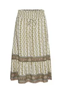 Paski - Krem damski Midi Skirt Summer Loose Light Tiered, zielony pasek tapeta 36 - miniaturka - grafika 1