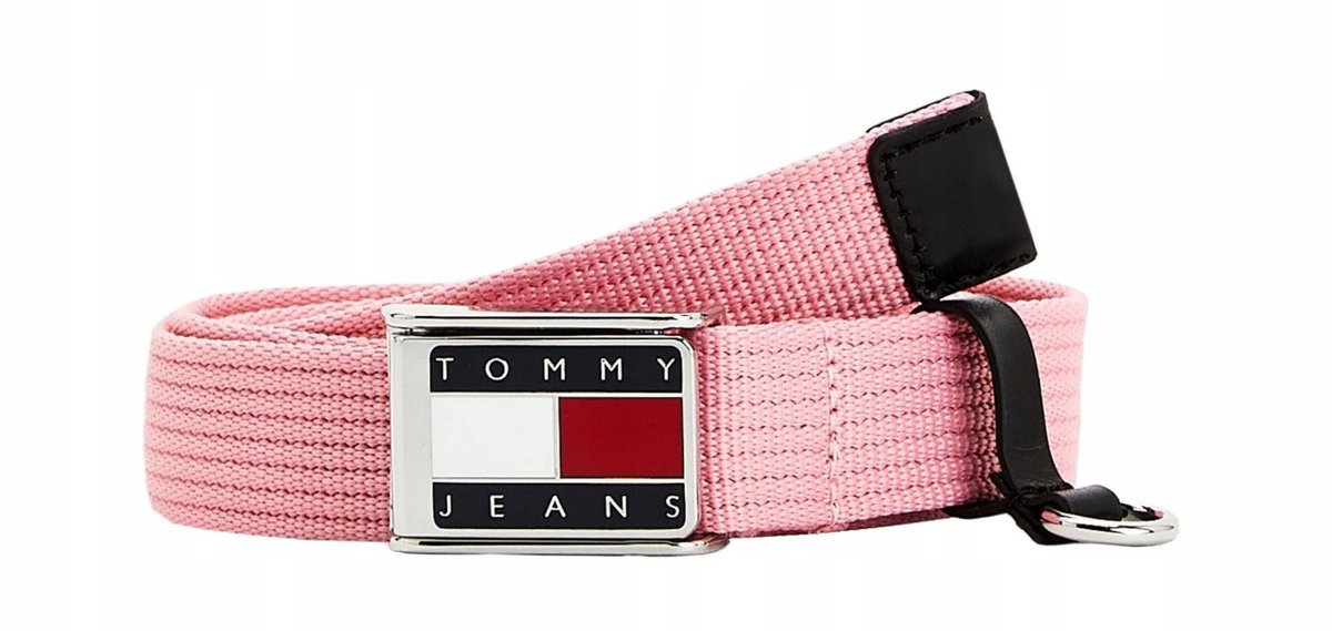 TOMMY HILFIGER DAMSKI PASEK NEW WEBBING PINK r.80