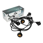 Lampy ogrodowe - Girlanda ogrodowa CRETE 5m czarna 5 gniazd E27 IP44 - miniaturka - grafika 1
