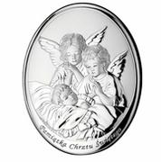 Ikony i obrazy sakralne - Murrano Obrazek Srebrny Pamiątka Chrztu Świętego GRAWER OBR-346 - miniaturka - grafika 1