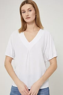 Bluzki damskie - Medicine bluzka damska kolor biały gładka - grafika 1