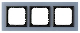 Ospel Ramka  potrójna SONATA szronione szkło 4mm - niebieski/czarny - Klawisze i ramki - miniaturka - grafika 1