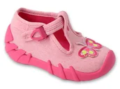 Buty dla dziewczynek - Kapcie dziecięce Befado 110P507 dziewczęce domowe do przedszkola zapinki-24 - miniaturka - grafika 1