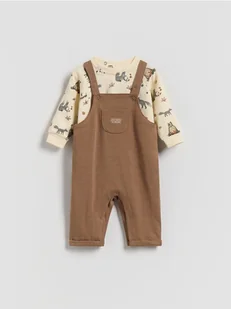 Reserved - Bawełniany komplet - brązowy - Komplety dla niemowląt - miniaturka - grafika 1
