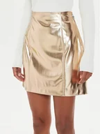 Spódnice - Guess Spódnica z imitacji skóry W4YD71 WGAP0 Złoty Regular Fit - miniaturka - grafika 1