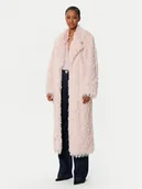 Płaszcze damskie - Guess Futro W5RL33 KCN60 Różowy Regular Fit - miniaturka - grafika 1