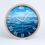 Zegary - Nowoczesny wiszący zegar drewno morska woda fi 30, Tulup - miniaturka - grafika 1