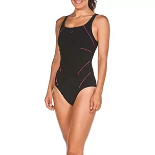 Stroje kąpielowe - Arena Damski kostium kąpielowy Jewel czarny Schwarz (Black-rose Violet (509)) 40 2A009-509-36 - grafika 1