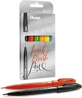 Cienkopisy - Pisaki Pędzelkowe Pentel Brush Pen Ses15 Mix 6 Kol - miniaturka - grafika 1