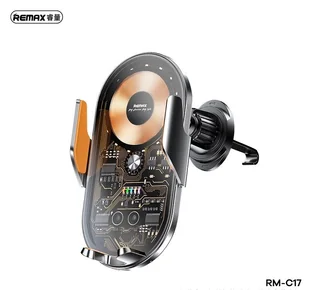 UCHWYT SAM REMAX RM-C17 15W BEZPRZEWODOWY WIRELESS BLACK - Uchwyty samochodowe do telefonów - miniaturka - grafika 1